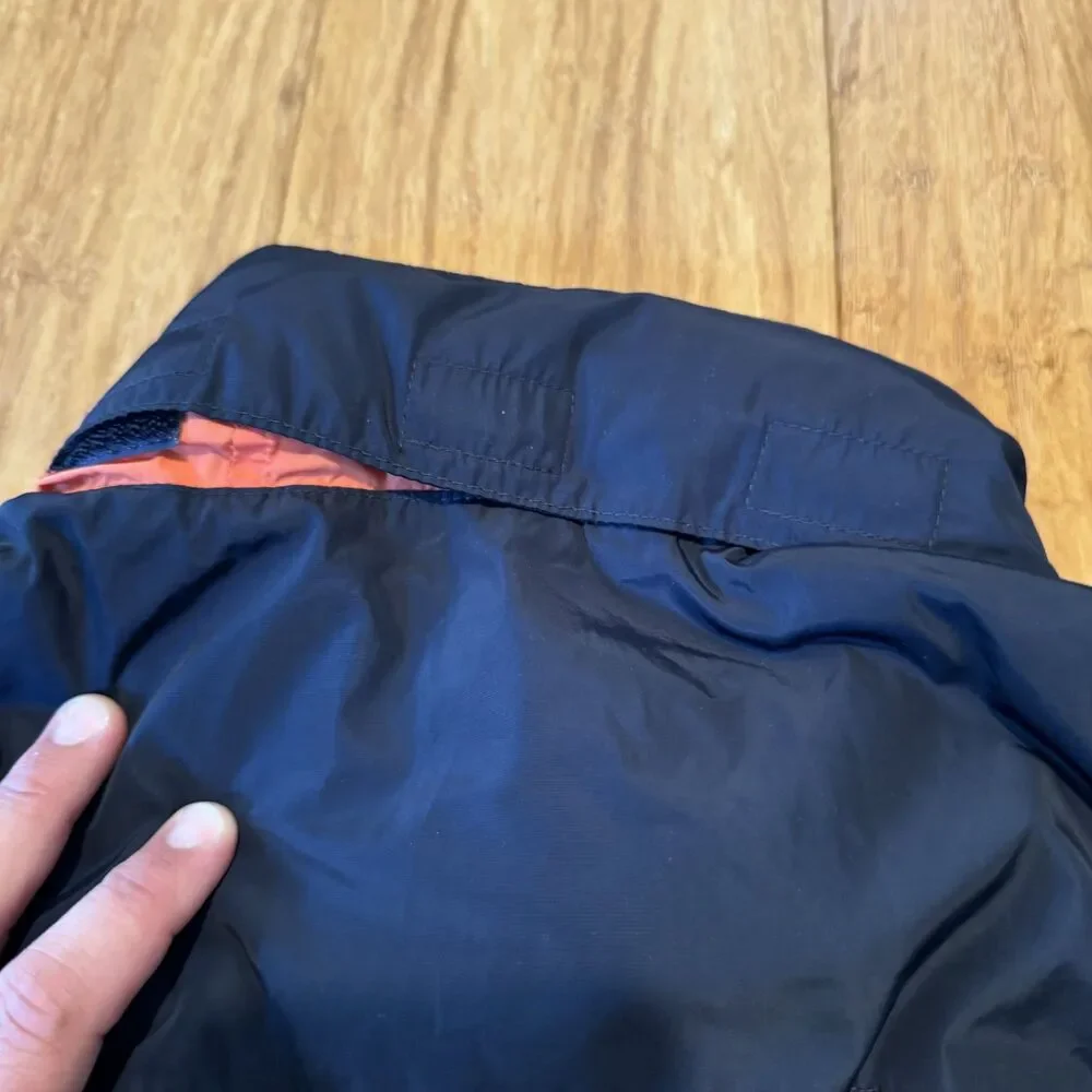 Michael Kors Navy & Orange Lightweight Windbreaker w/ Packable Hood Sz Large